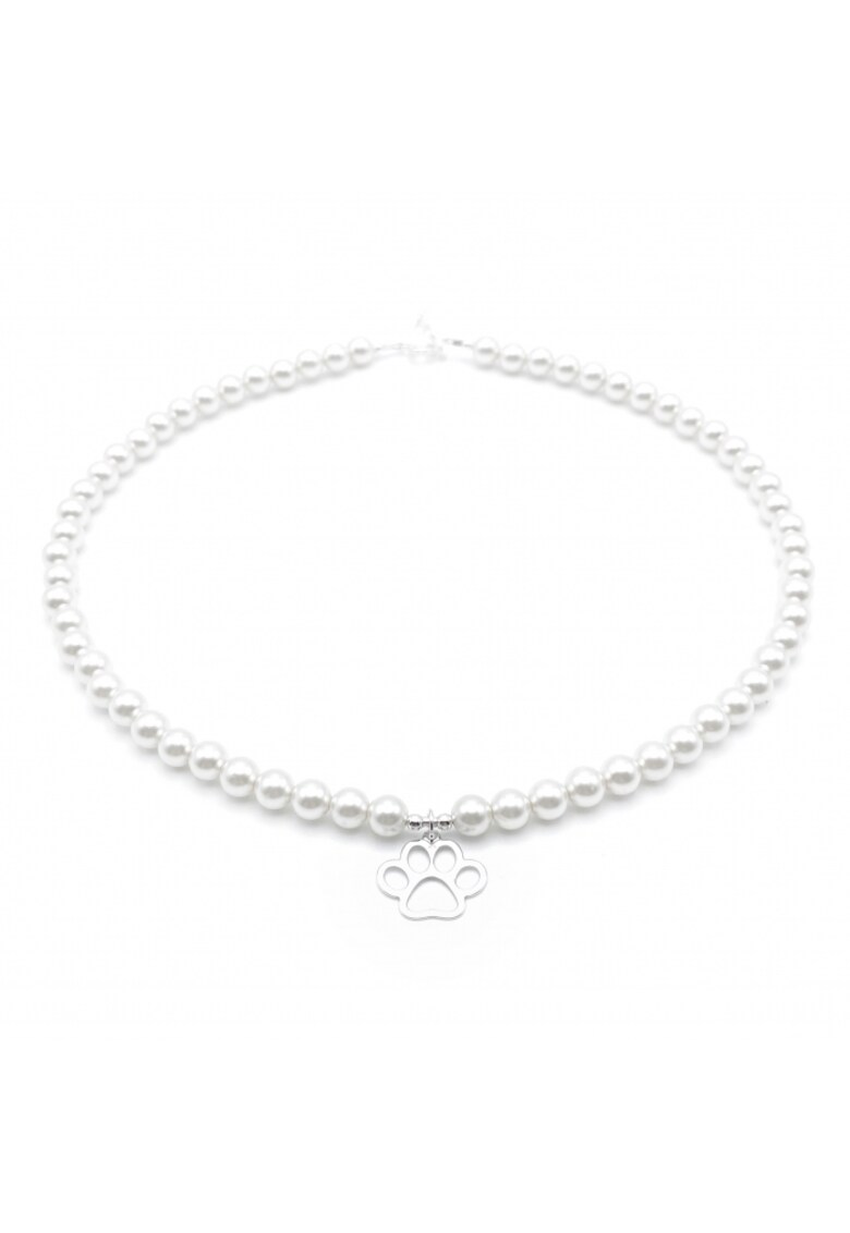 Colier cu Perle Preciosa albe si pandantiv Labuta din Argint 925 - reglabil 39-42 cm - perle 6mm - dama