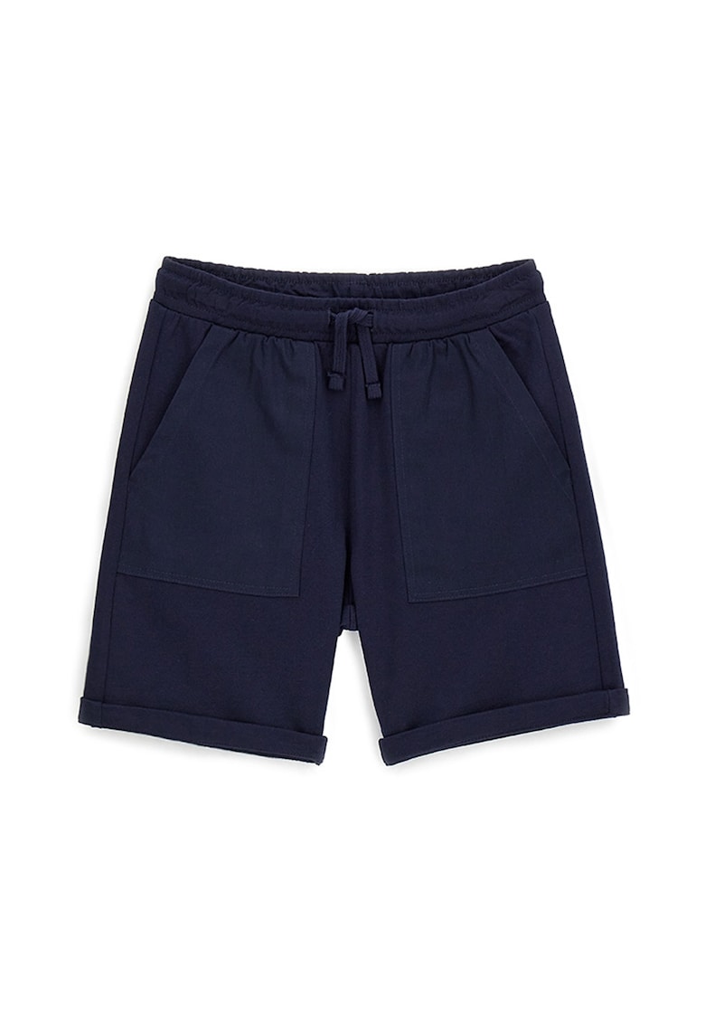 Pantaloni scurti din bumbac cu buzunare laterale - Alb/Bleumarin