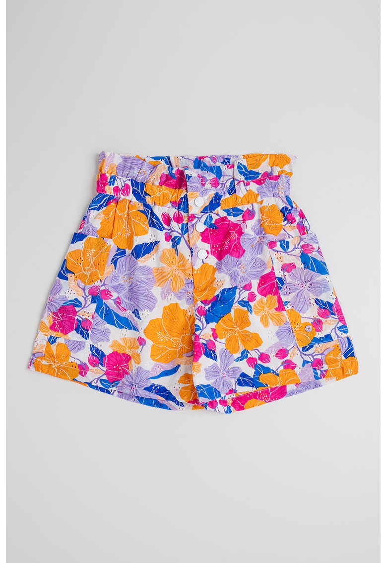 Pantaloni scurti de bumbac cu model floral