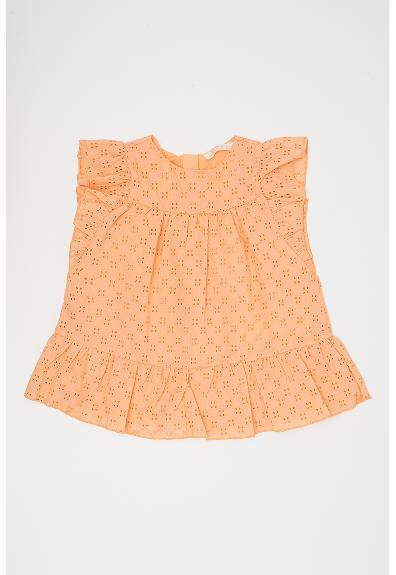 Rochie cu perforatii - Portocaliu deschis