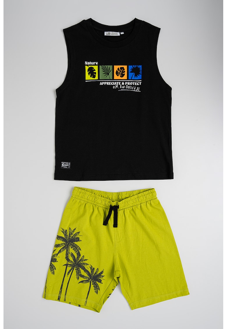 Set de top din bumbac si pantaloni scurti