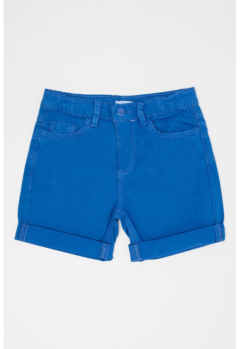 Pantaloni scurti cu model uni si terminatii pliabile