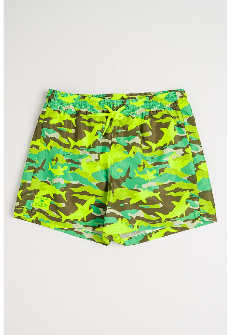 Pantaloni scurti cu model si snur in talie Pantaloni scurti cu model si snur in talie