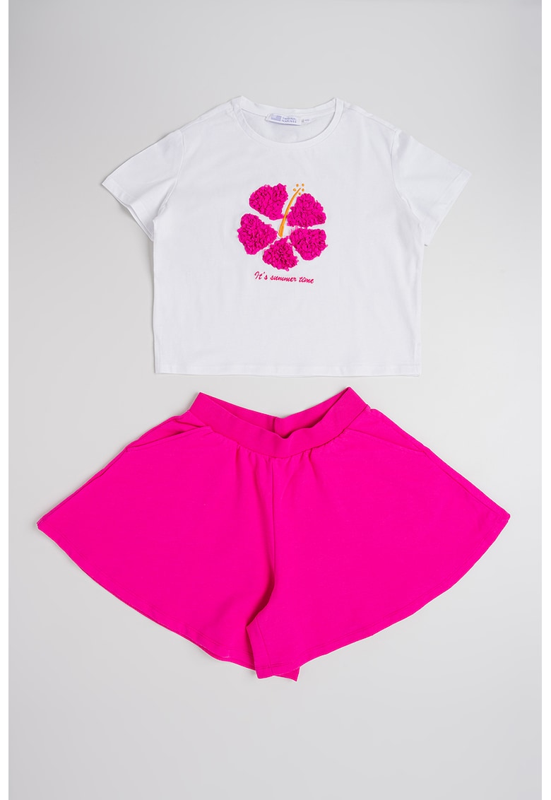 Set de tricou si pantaloni scurti din amestec de bumbac