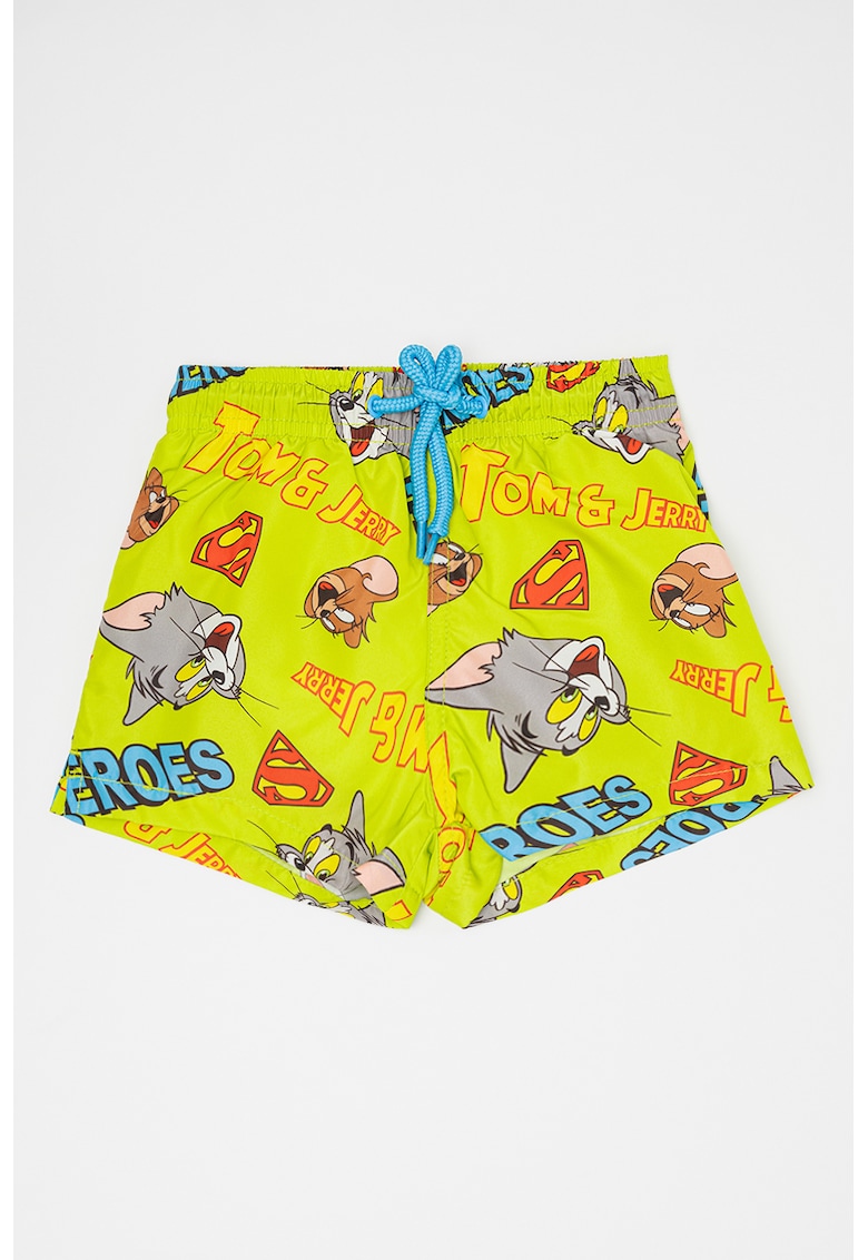 Pantaloni scurti cu model Tom&Jerry - Gri/Galben/Verde deschis