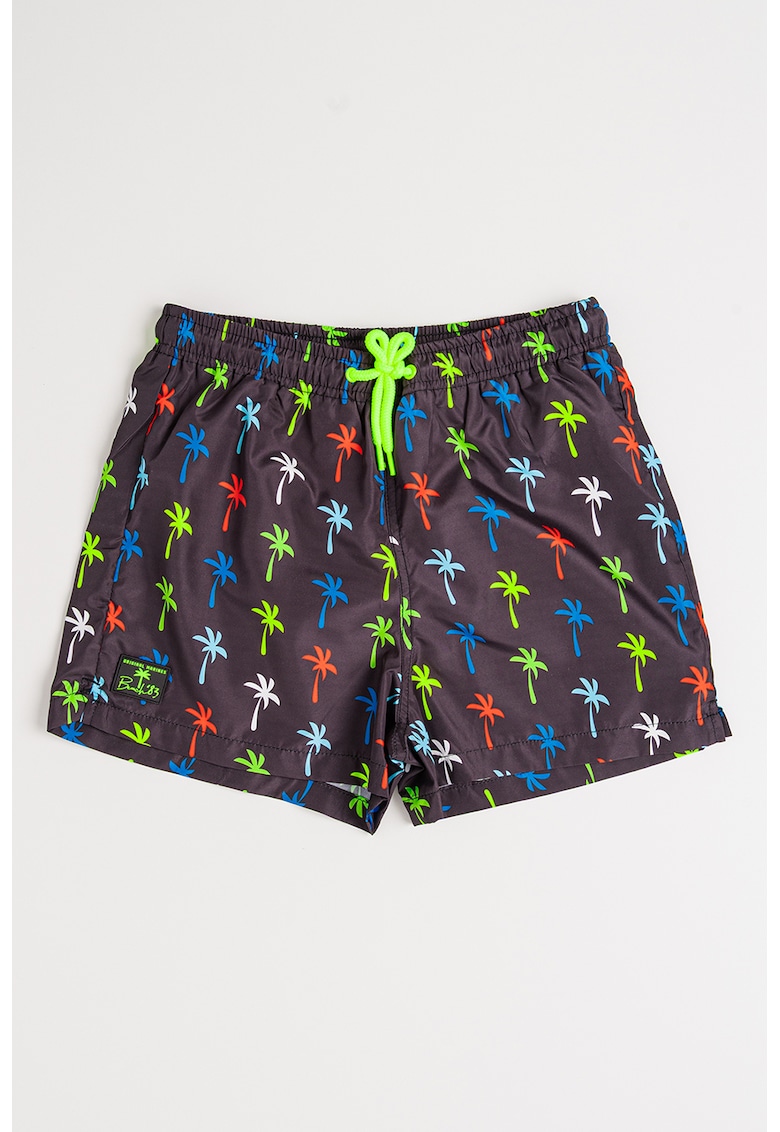 Pantaloni scurti cu model si snur in talie