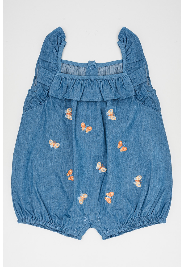 Salopeta din denim cu detalii brodate
