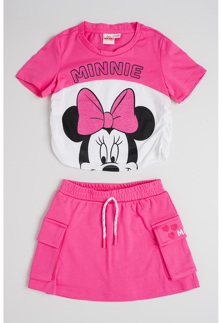 Set de tricou cu imprimeu Minnie Mouse si fusta scurta - 2 piese Set de tricou cu imprimeu Minnie Mouse si fusta scurta - 2 piese