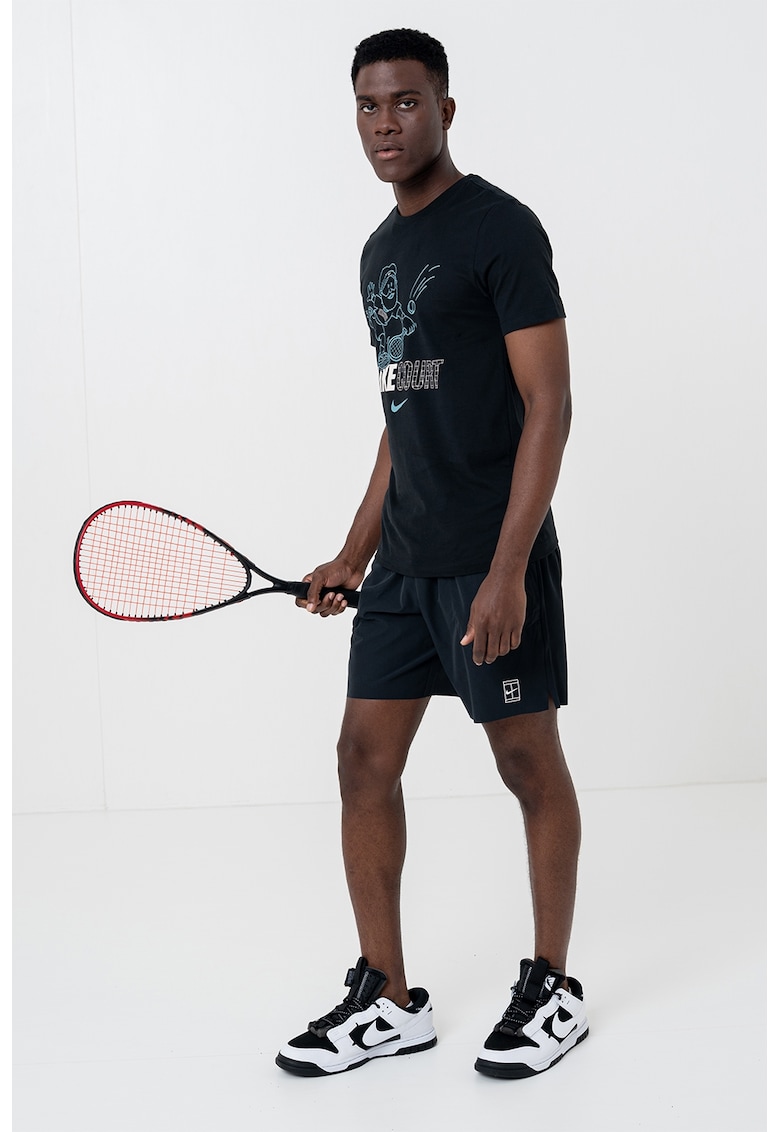 Tricou din amestec de bumbac - Negru/Albastru