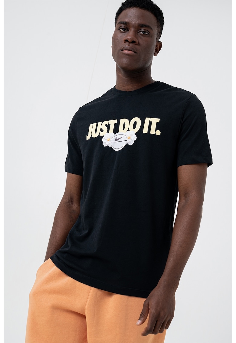 Tricou din amestec de bumbac cu logo - Negru/Galben deschis
