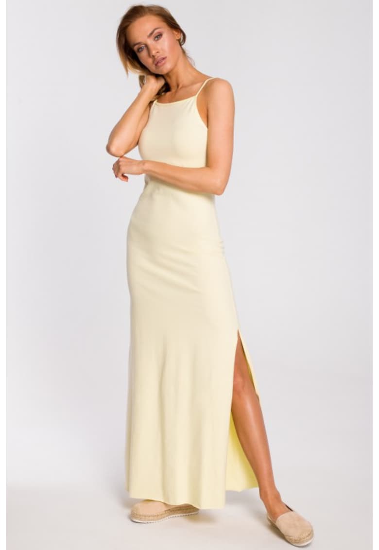 Rochie maxi din bumbac - cu bretele -