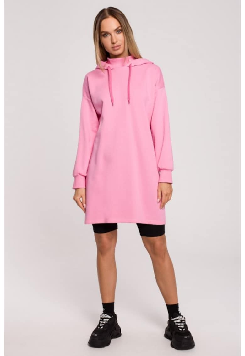 Rochie cu guler inalt si gluga -