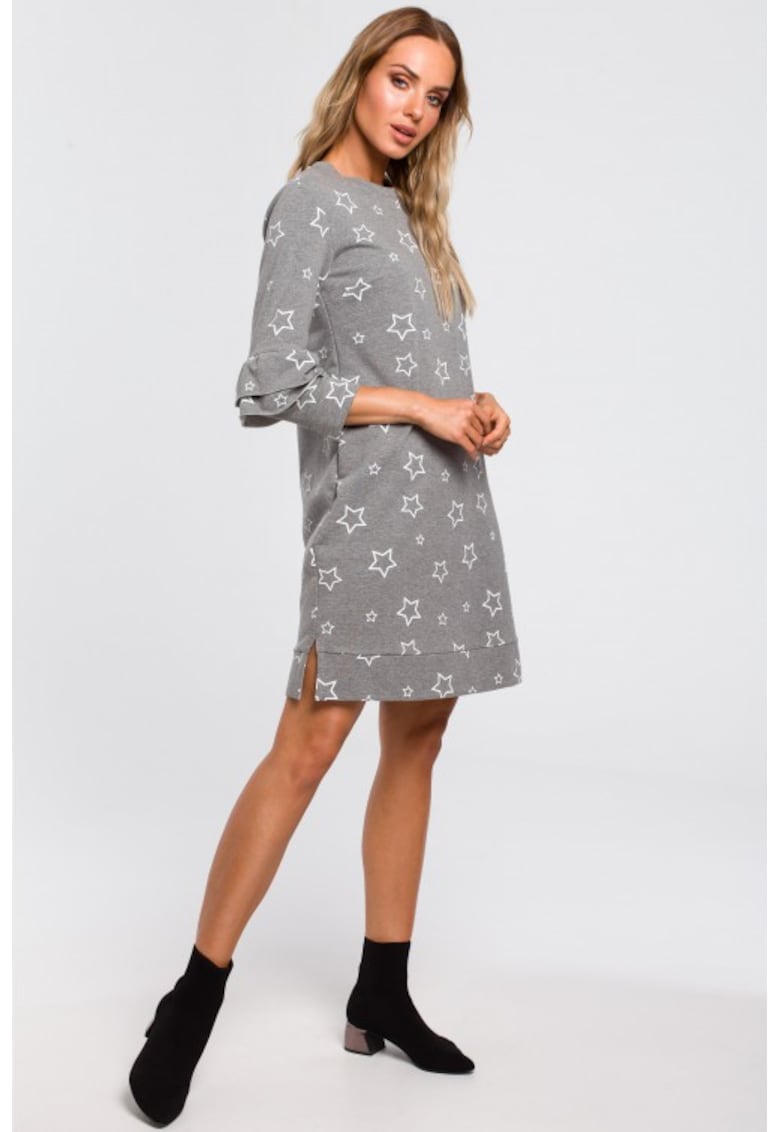 Rochie cu volane la maneci - Rochie cu volane la maneci -