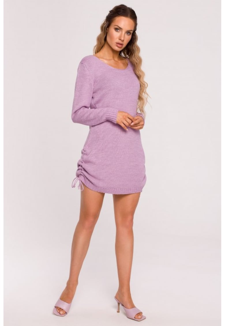 Rochie tricotata mini cu spatele decupat -