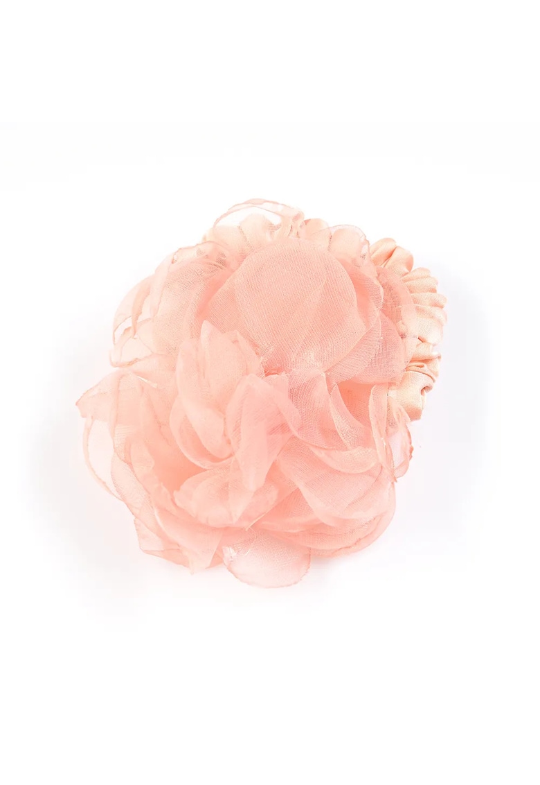 Elastic de par decorativ cu floare textila roz