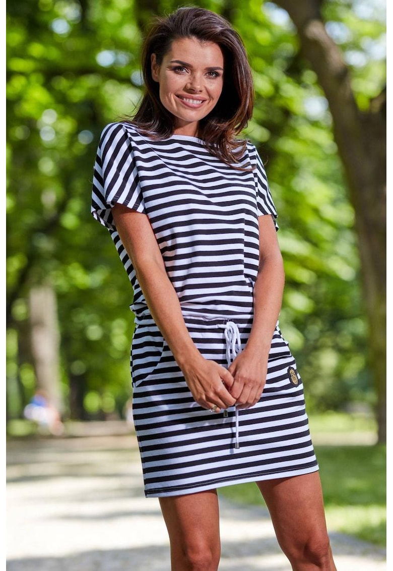 Rochie din bumbac cu snur in talie