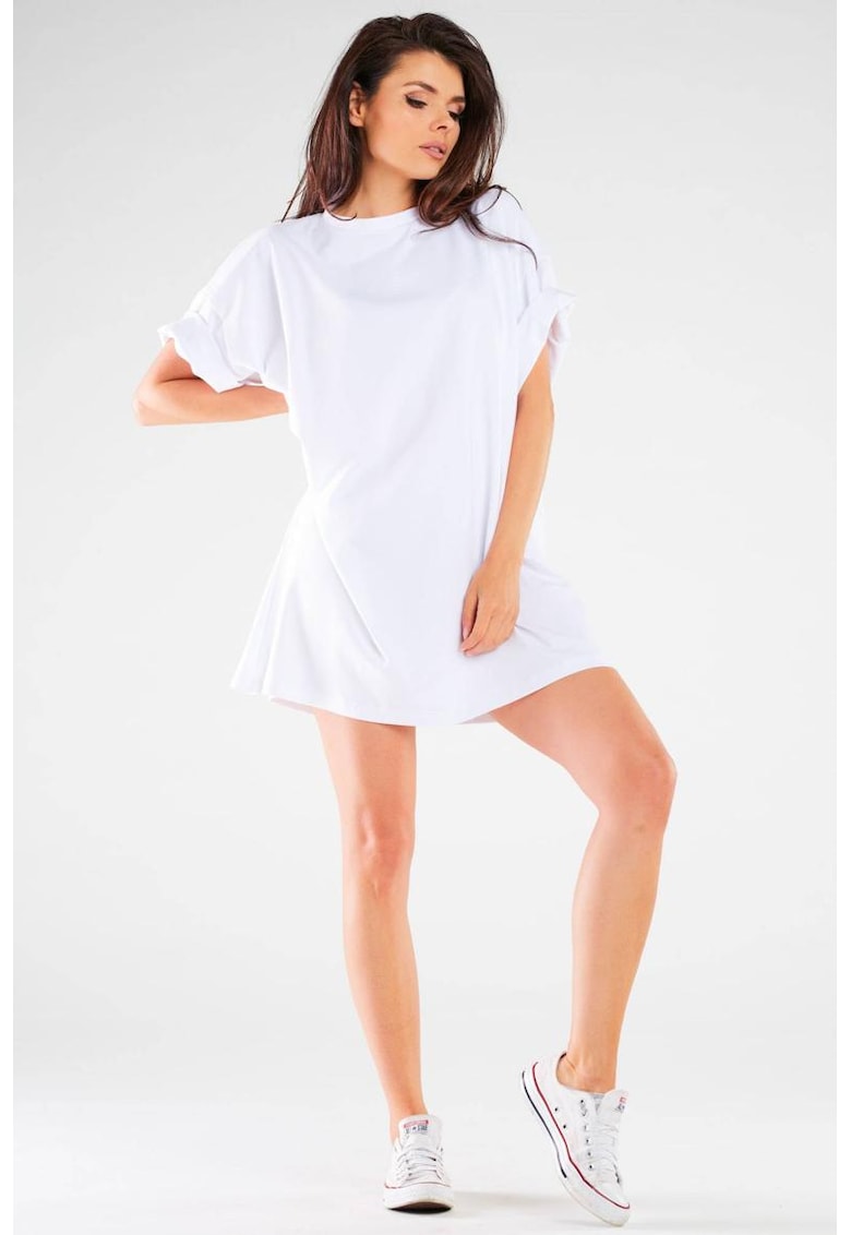 Rochie de bumbac cu maneci scurte -