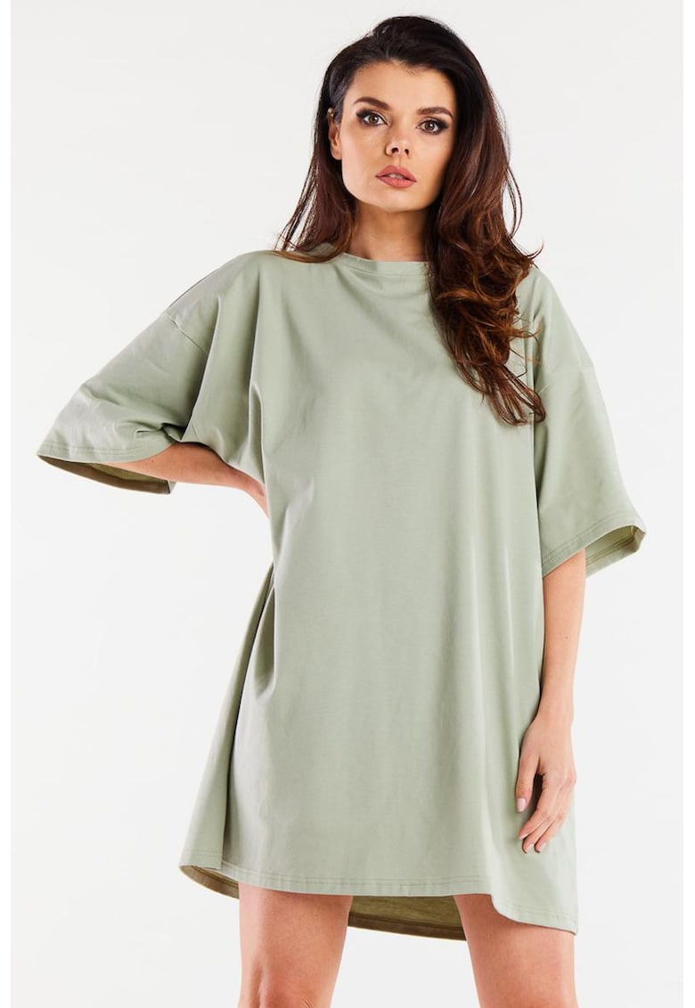 Rochie de bumbac cu maneci scurte -