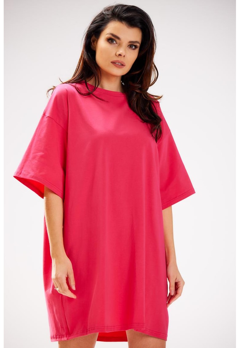 Rochie de bumbac cu maneci scurte -