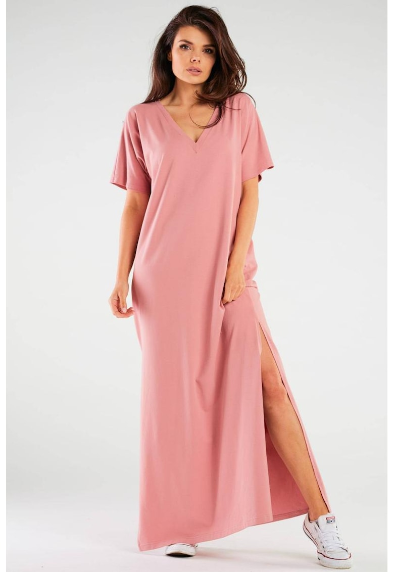 Rochie de bumbac cu maneci scurte