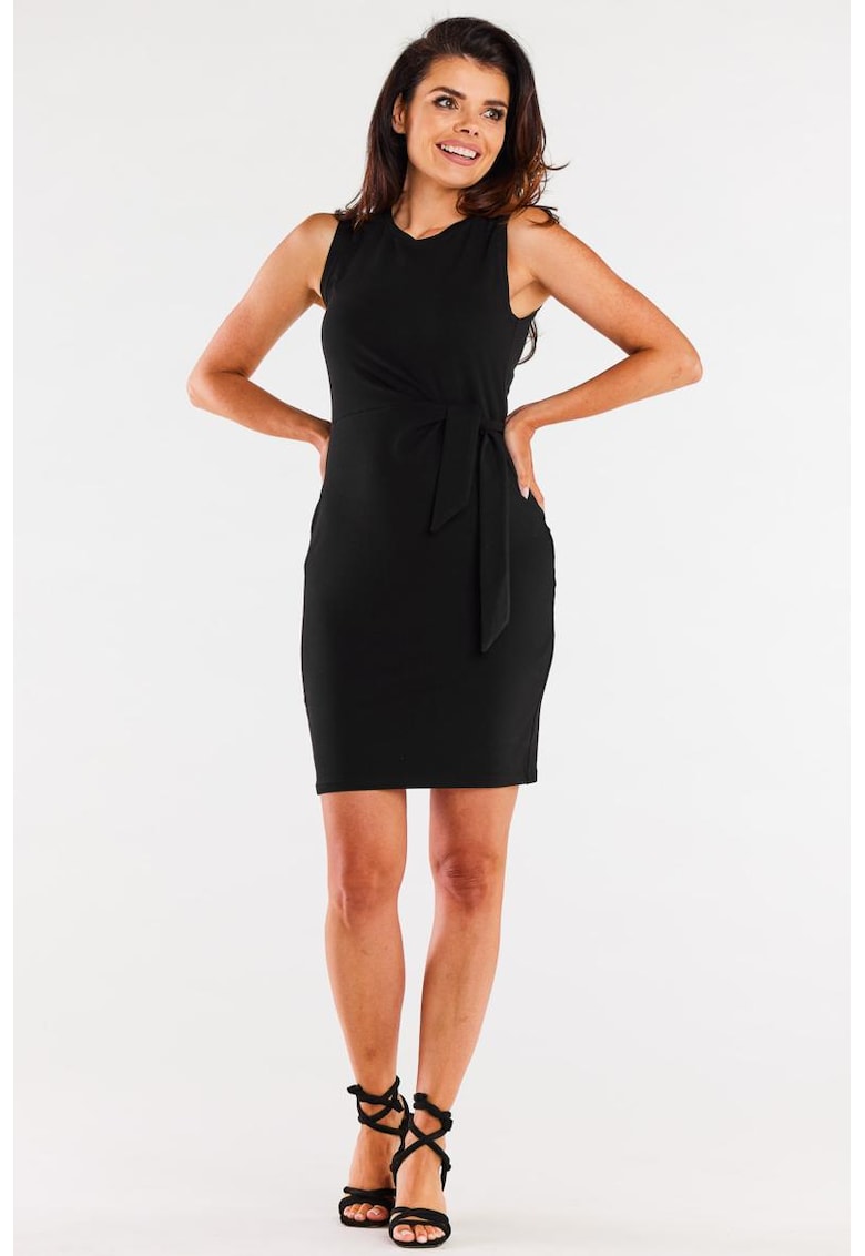 Rochie scurta din bumbac cu prindere laterala decorativa