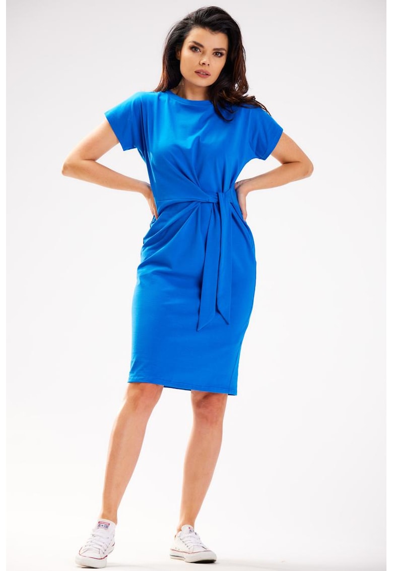 Rochie simplă din bumbac cu închidere frontală