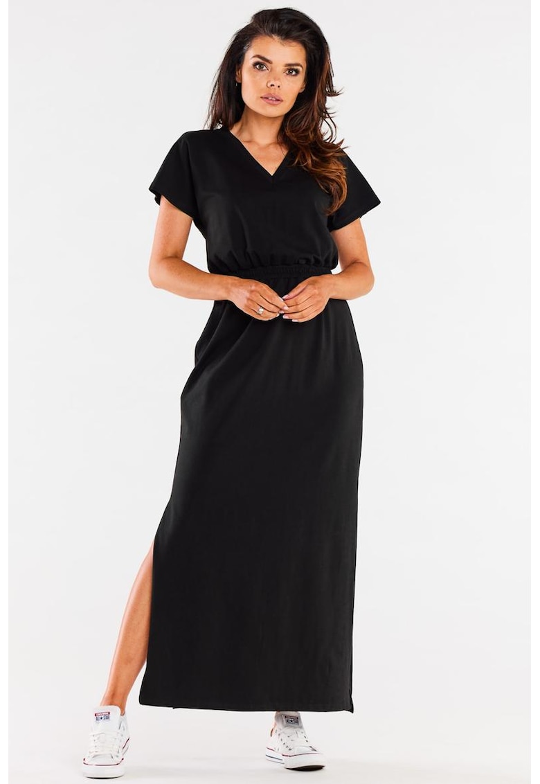 Rochie maxi cu maneci scurte