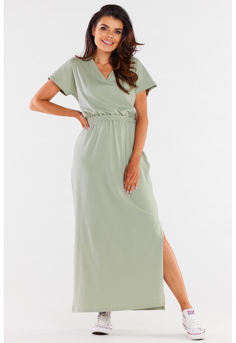 Rochie maxi cu insertie elastica