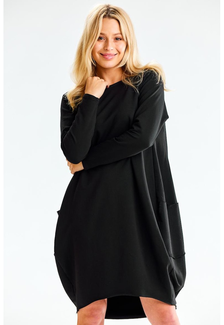 Rochie midi cu maneci lungi