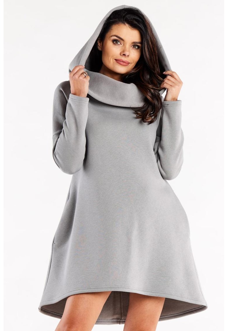 Rochie lejera - cu buzunare si gluga