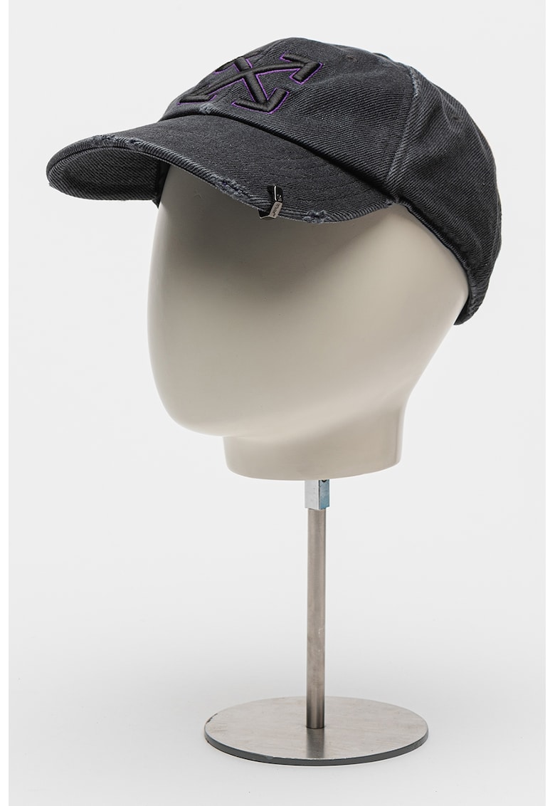 Sapca baseball de denim cu detalii deteriorate