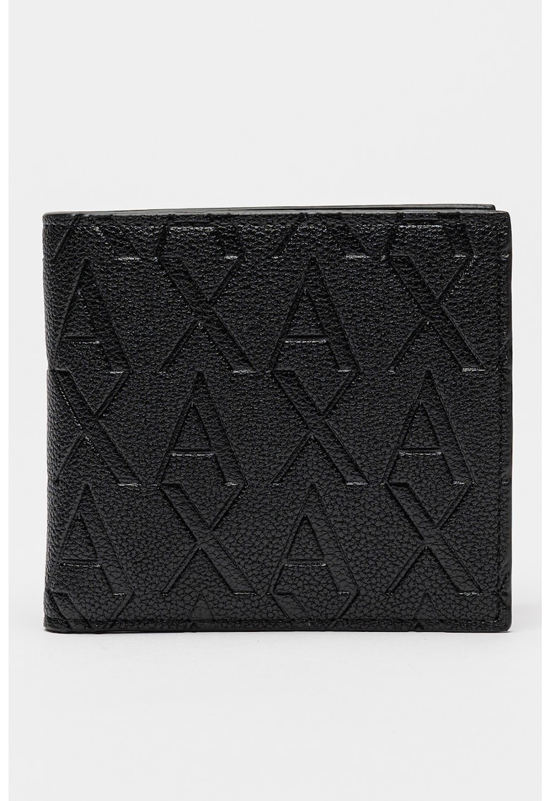 Portofel pliabil cu mode in relief - Negru