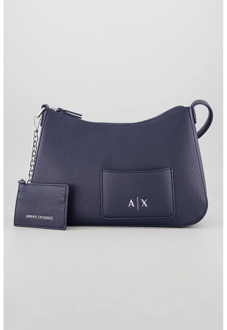 Geanta de piele ecologica cu bareta de umar si portcart detasabil