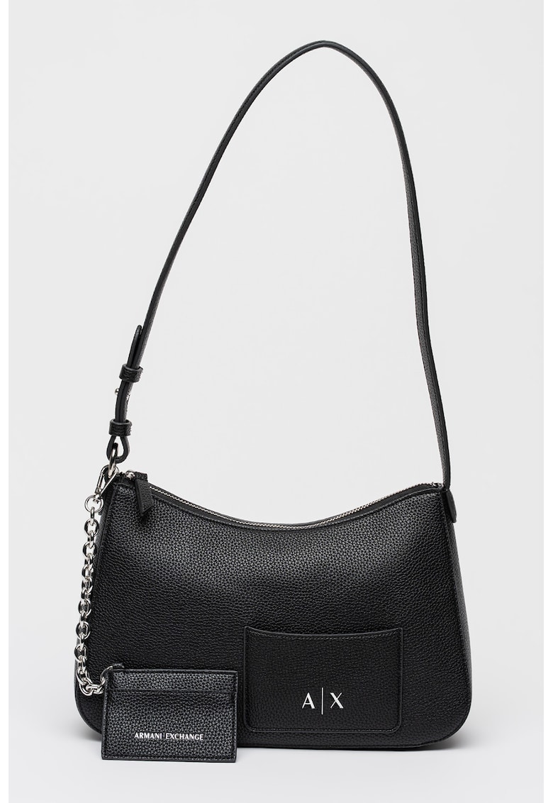 Geanta de piele ecologica cu bareta de umar si portcart detasabil