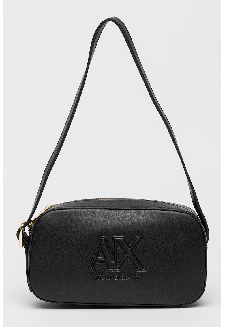 Geanta crossbody cu imprimeu logo - Negru