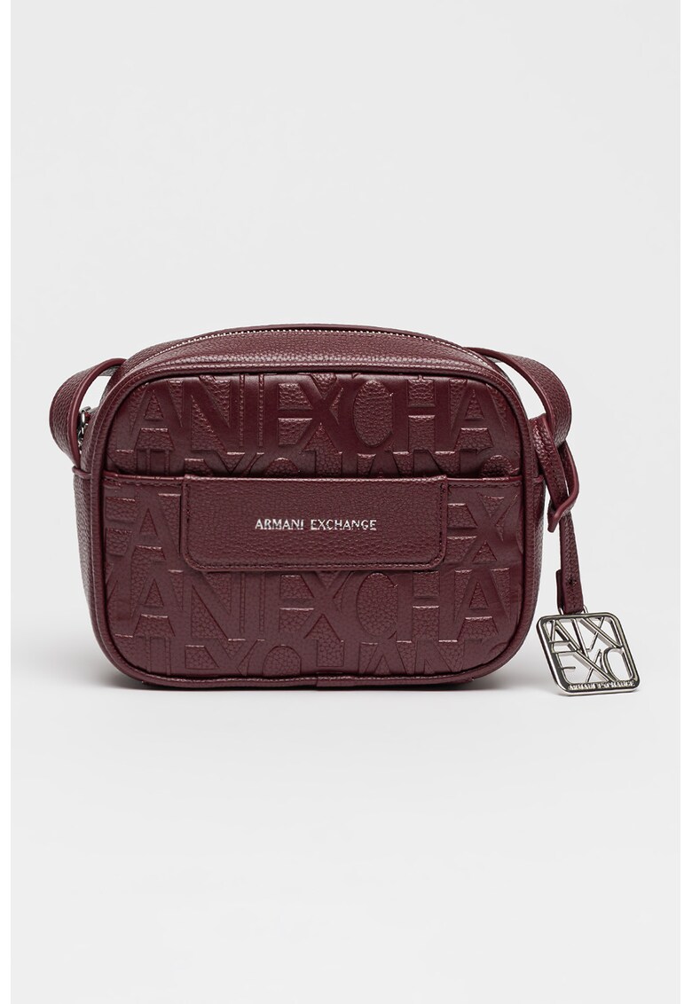 Geanta crossbody de piele ecologica cu logo stantat Liz - Violet tyrian