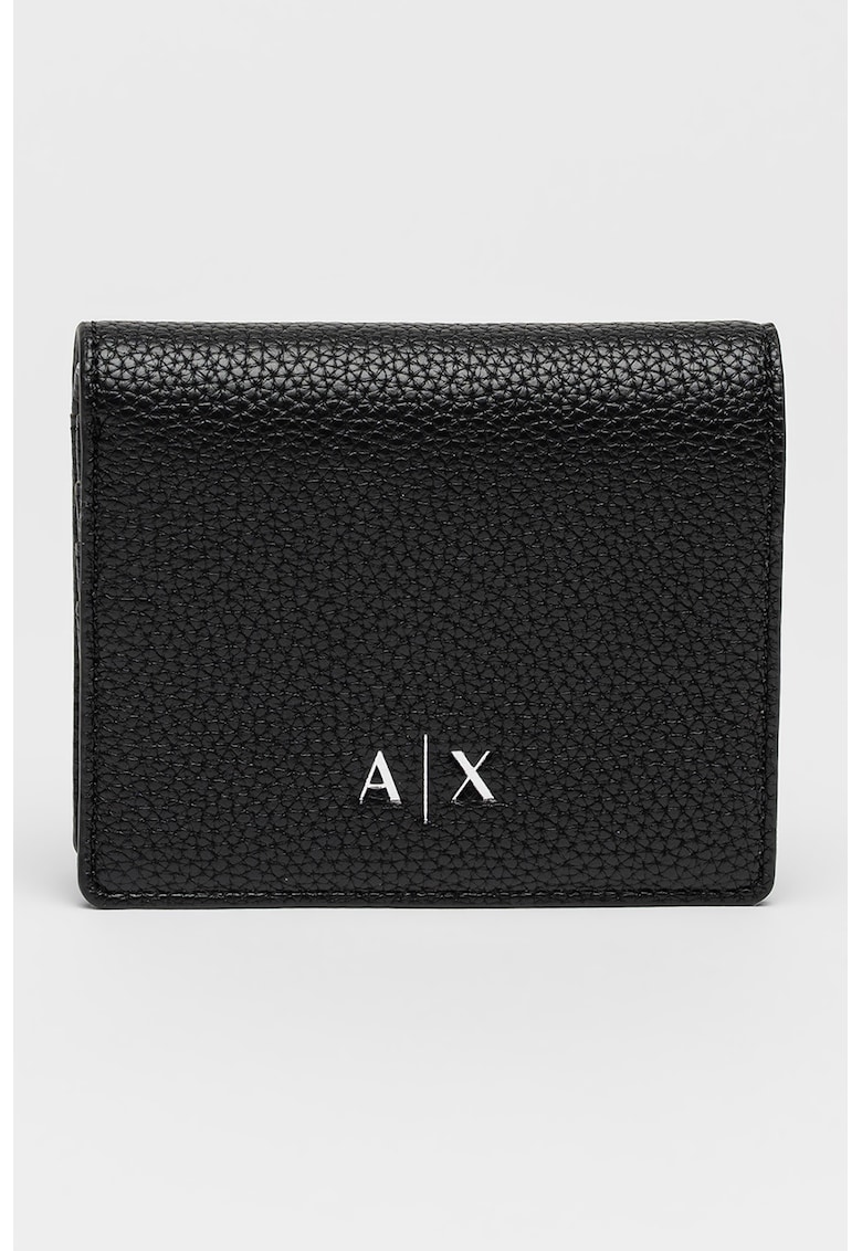 Armani Exchange Portofel mic pliabil din piele ecologica - Negru
