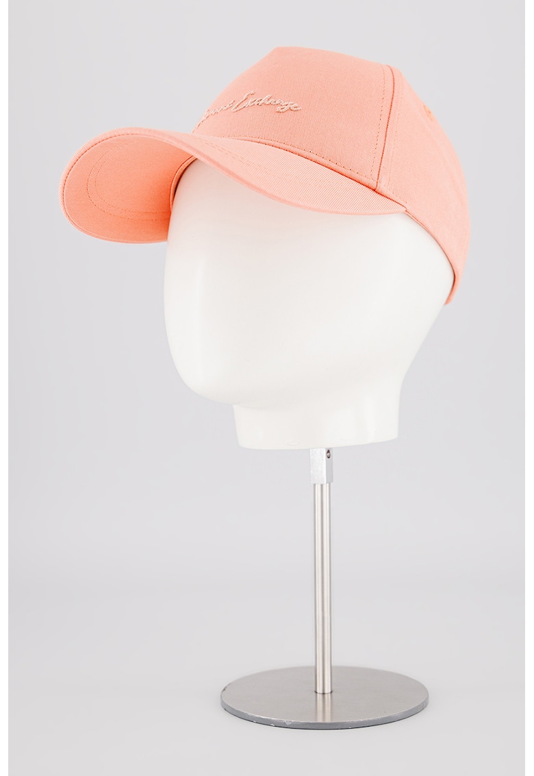 Sapca din bumbac cu logo brodat - Roz somon