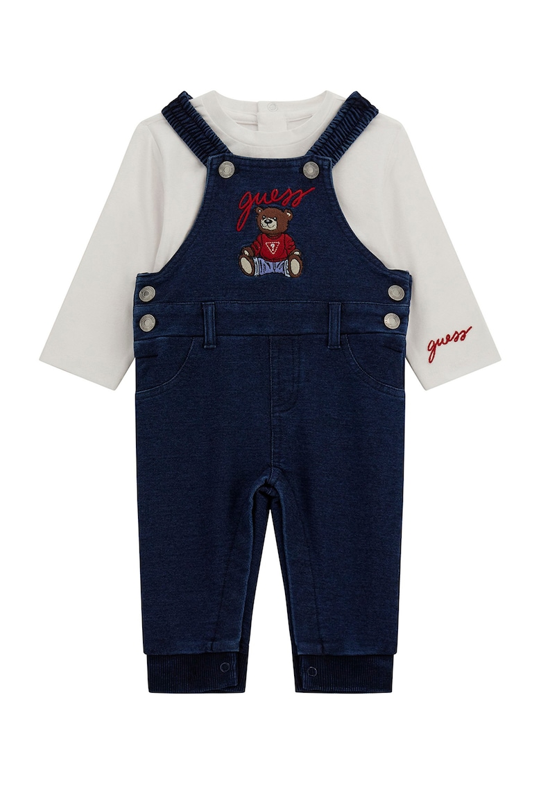 Set de bluza si salopeta cu logo brodat - 2 Piese