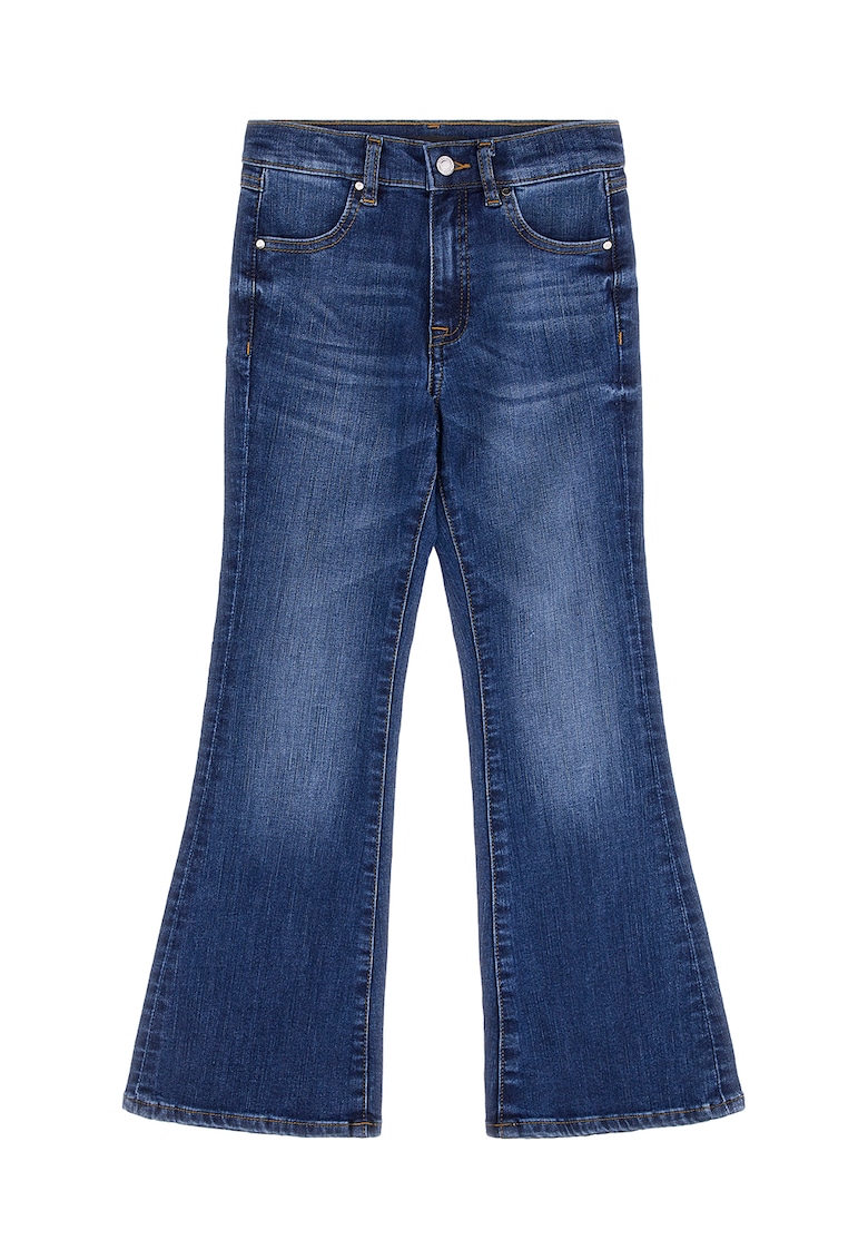 Blugi evazati cu aspect decolorat