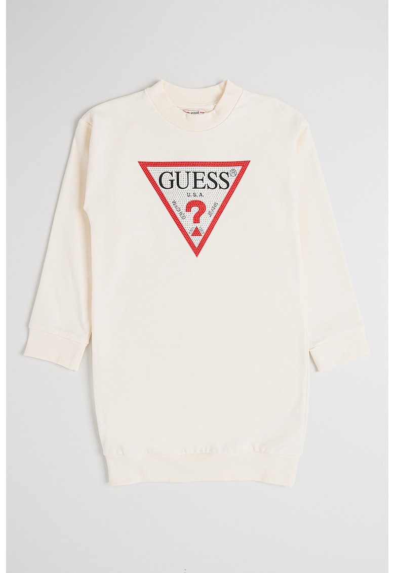 Rochie cu imprimeu logo si maneci lungi