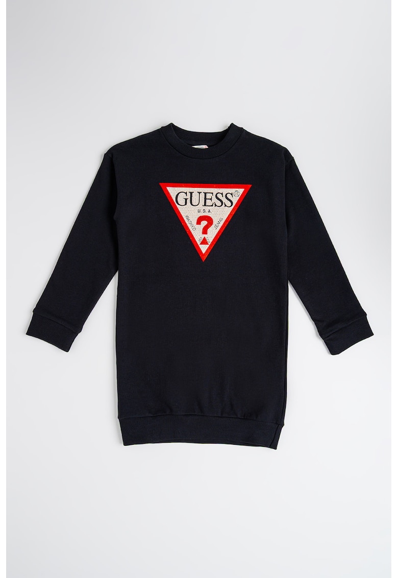 Rochie cu imprimeu logo si maneci lungi