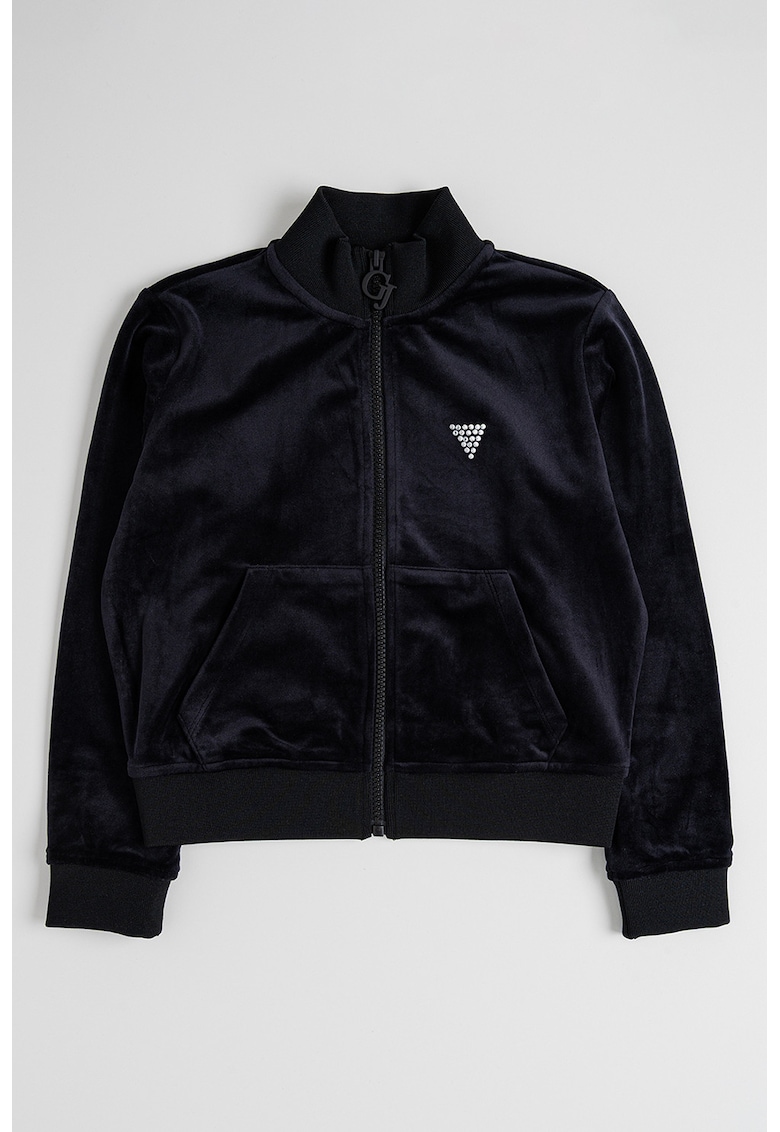 Bluza de trening catifelata cu fermoar