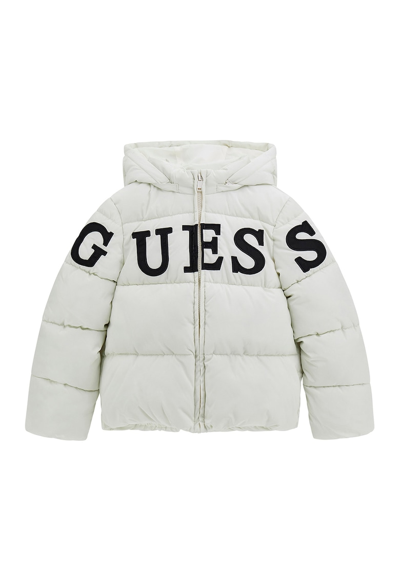 Geaca cu imprimeu logo - Negru/Alb murdar