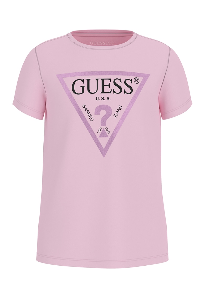 Tricou de bumbac cu imprimeu logo metalizat Tricou de bumbac cu imprimeu logo metalizat