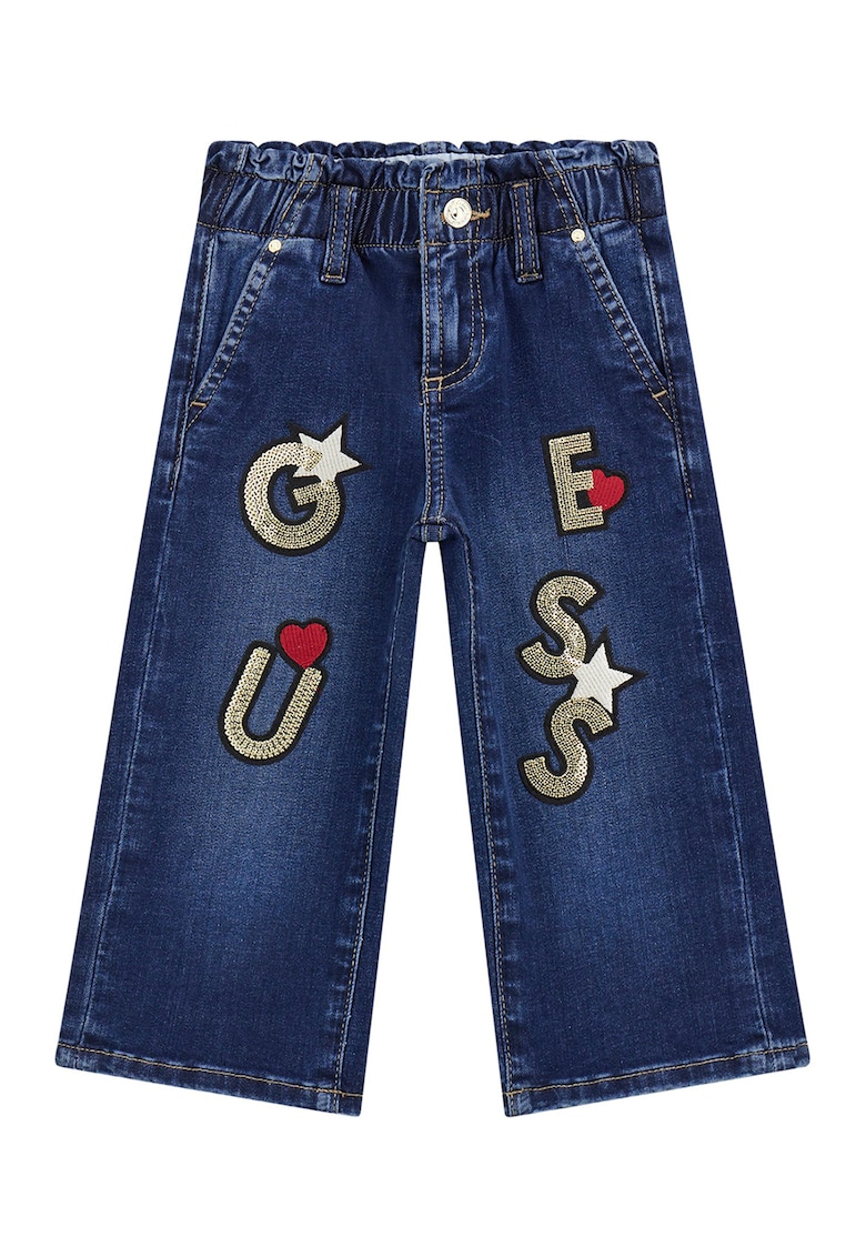 Blugi cu croiala ampla - logo si talie elastica