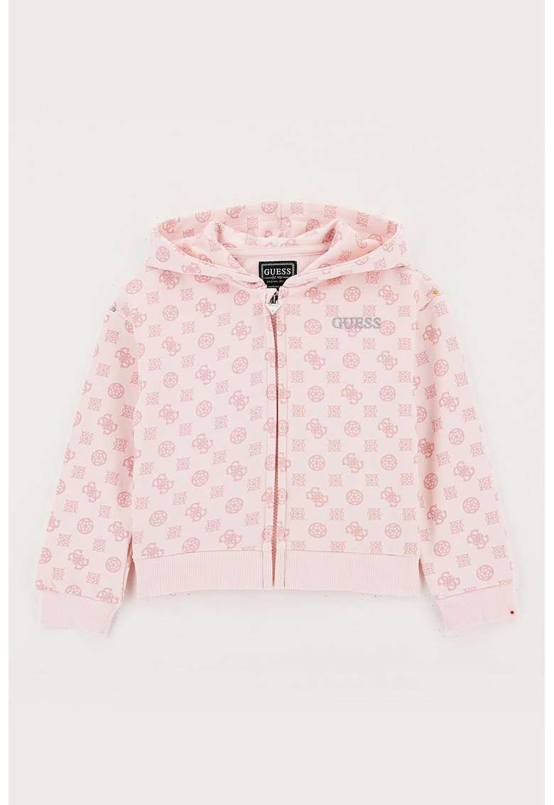 Hanorac cu imprimeu - model monograma si fermoar