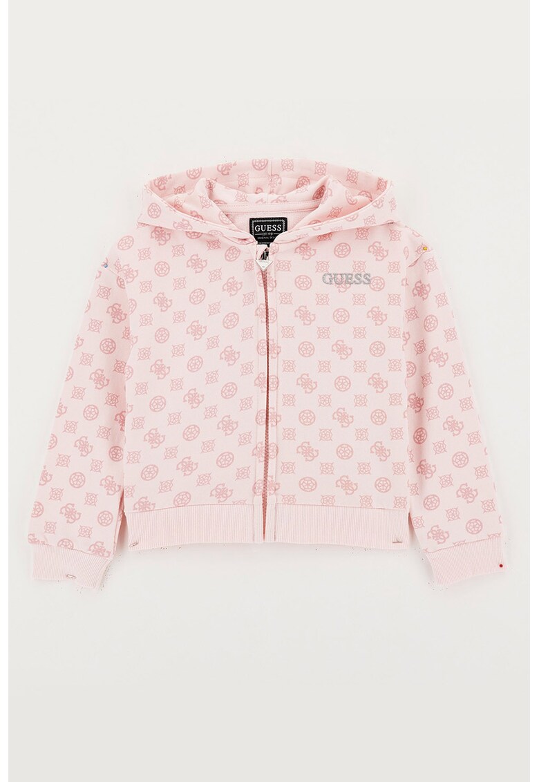 Hnaorac cu imprimeu - fermoar si model colorblock