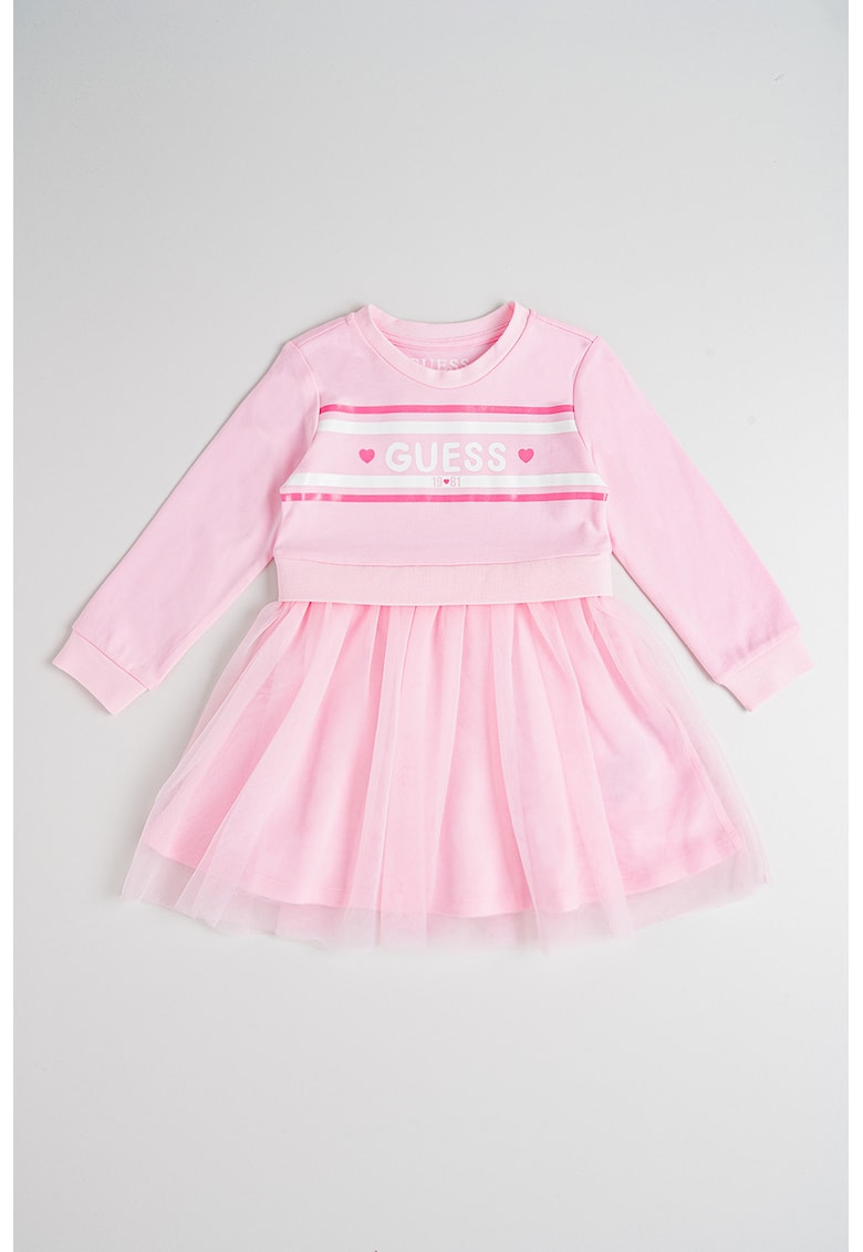 Rochie cu maneci lungi si imprimeu logo