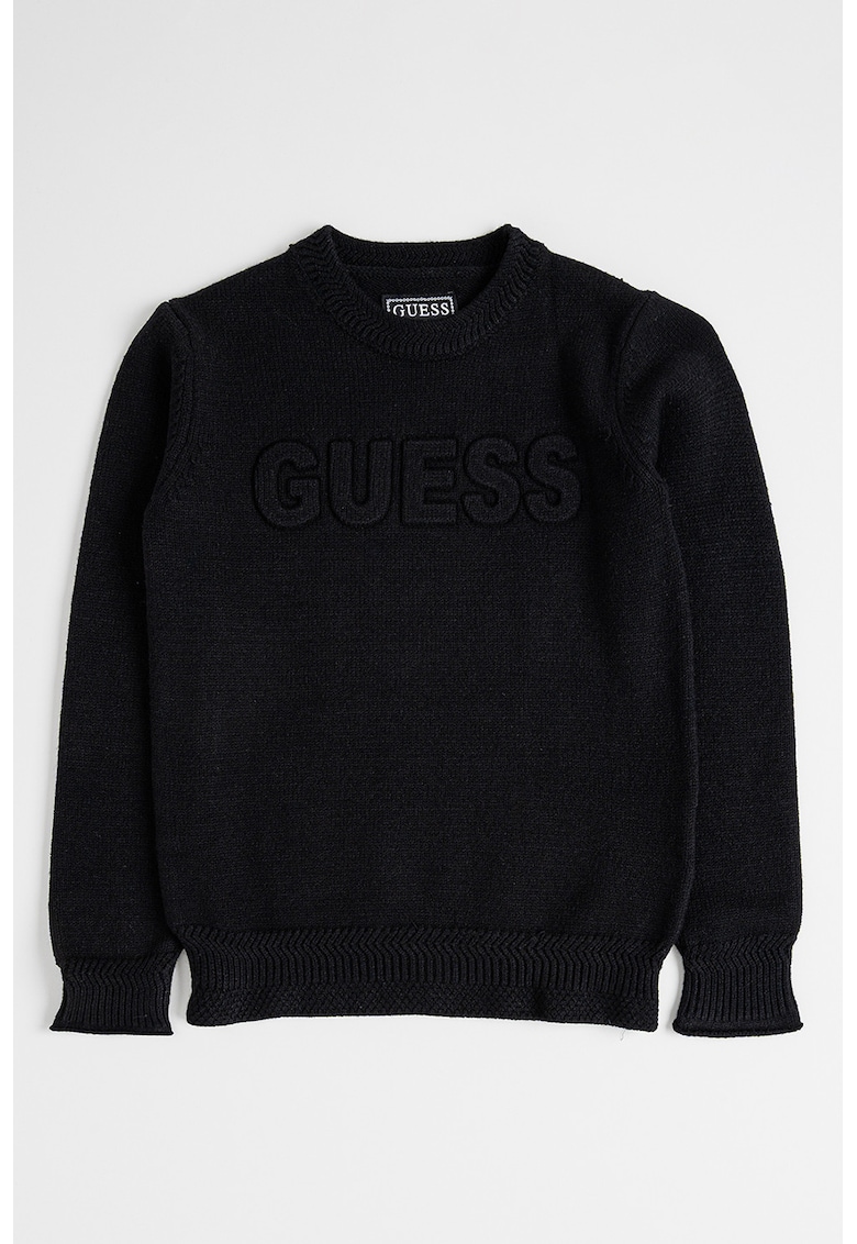 Pulover cu logo frontal in relief